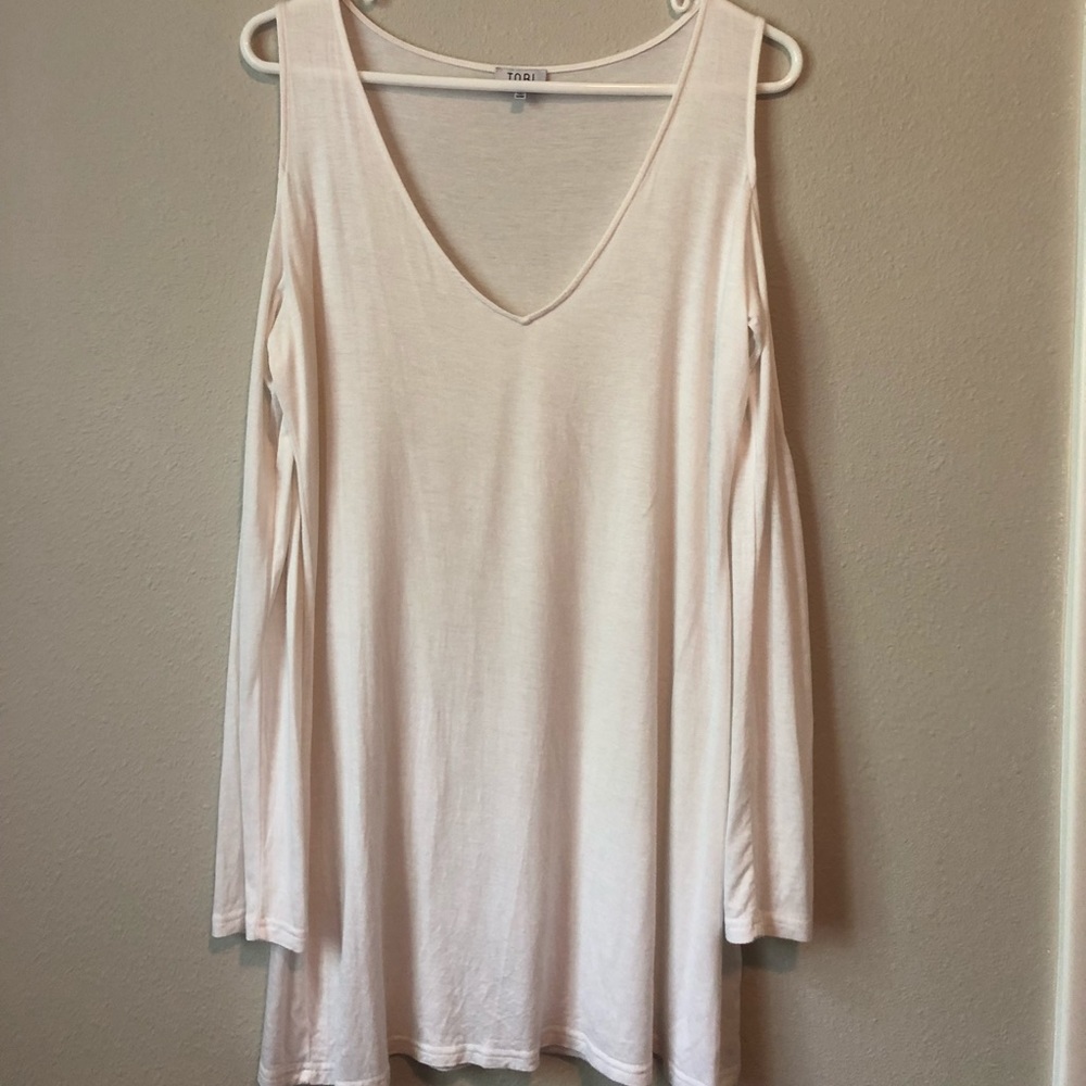 Shoulder-less White Mini Dress Tobi.com